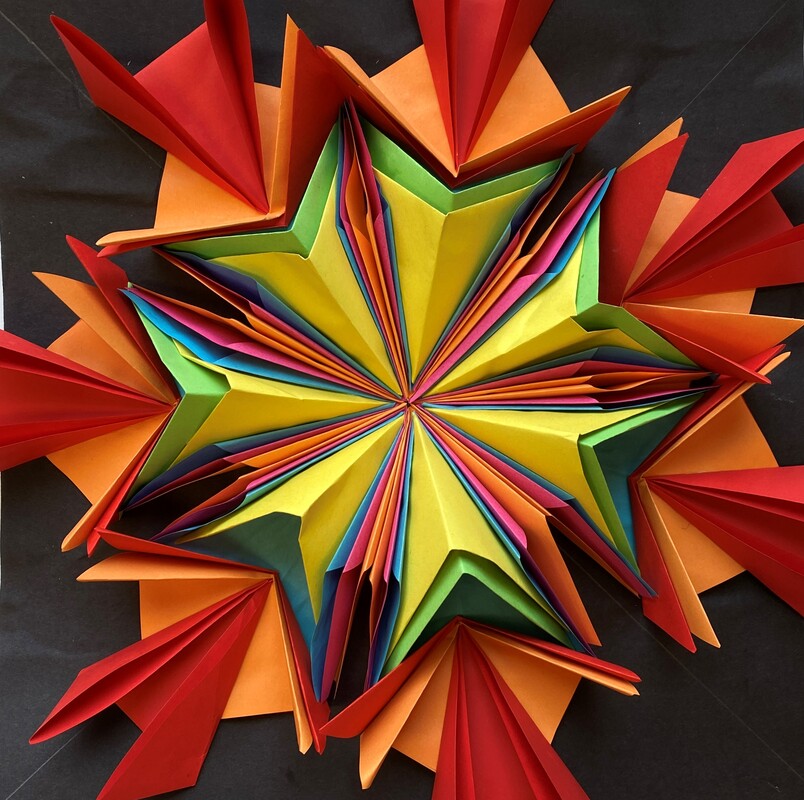 3D Paper Star Bowl - Easy Origami - Red Ted Art - Kids Crafts